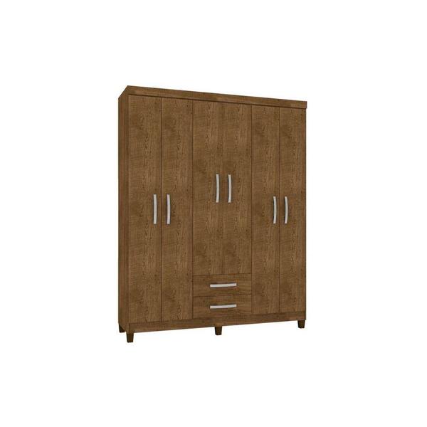 Guarda Roupa Casal 6 Portas E 2 Gavetas Cor Malbec