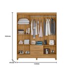 Guarda-roupa Casal 6 Portas E 2 Gavetas E Pés Panamá