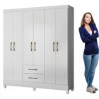 Guarda-roupa Casal 6 Portas E 2 Gavetas E Pés Panamá Branco