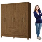 Guarda-roupa Casal 6 Portas E 2 Gavetas E Pés Panamá Castanho
