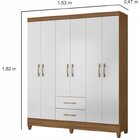 Guarda-roupa Casal 6 Portas E 2 Gavetas E Pés Panamá Naturale