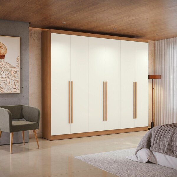 Guarda-roupa Casal 6 Portas E 3 Gavetas Bigger Prime Canela/o