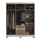 Guarda-roupa Casal 6 Portas E 3 Gavetas Branco Brilho / Wood