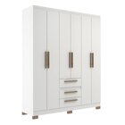 Guarda-roupa Casal 6 Portas E 3 Gavetas Branco/gelo