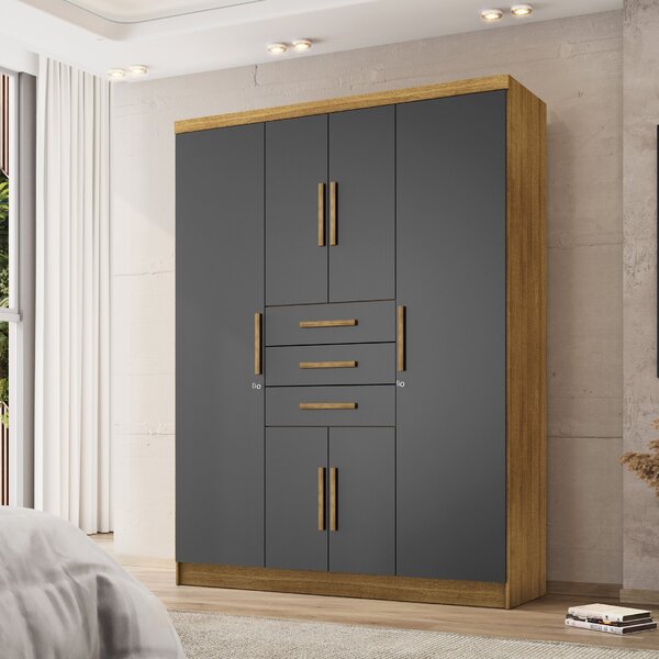 Guarda-roupa Casal 6 Portas E 3 Gavetas Imperial Nature/alasca