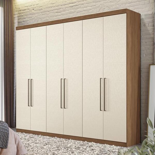 Guarda Roupa Casal 6 Portas E 4 Gavetas C/ Pés Versalhes Jato