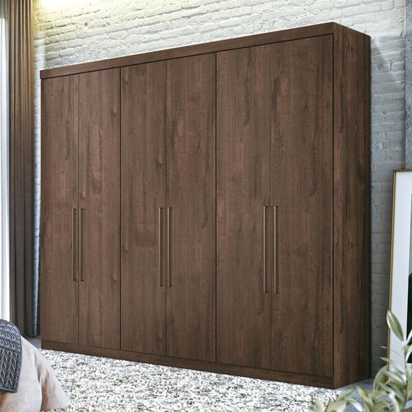 Guarda Roupa Casal 6 Portas E 4 Gavetas Versalhes Ébano - San