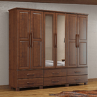 Guarda-roupa Casal 6 Portas E 6 Gavetas De Madeira Com Espelh