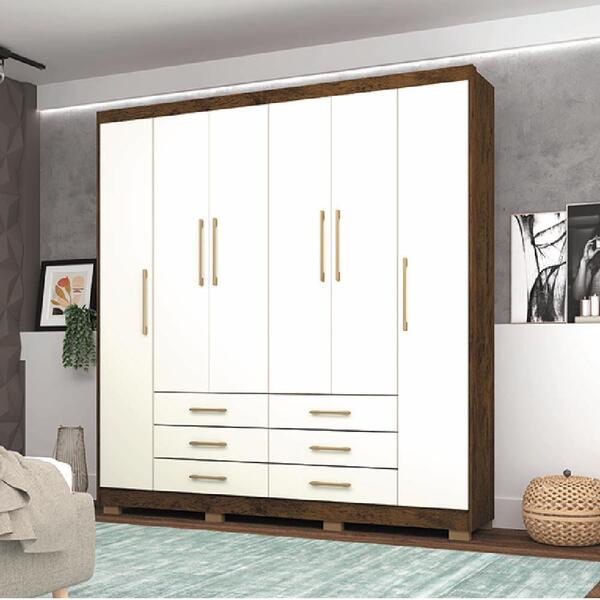 Guarda-roupa Casal 6 Portas E 6 Gavetas Premium Para Quarto