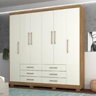 Guarda-roupa Casal 6 Portas E 6 Gavetas Ripado Real Nature/ch