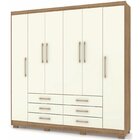 Guarda-roupa Casal 6 Portas E 6 Gavetas Ripado Real Nature/ch