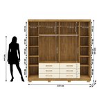 Guarda-roupa Casal 6 Portas E 6 Gavetas Ripado Real Nature/ch