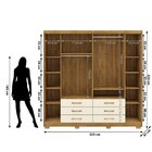 Guarda-roupa Casal 6 Portas E 6 Gavetas Ripado Real Nature/ch