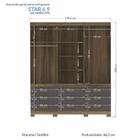 Guarda Roupa Casal 6 Portas E 9 Gavetas Star 6.9 Com Espelho