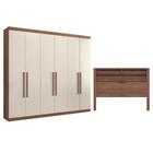 Guarda Roupa Casal 6 Portas E Cabeceira Dali Jatobá Areia