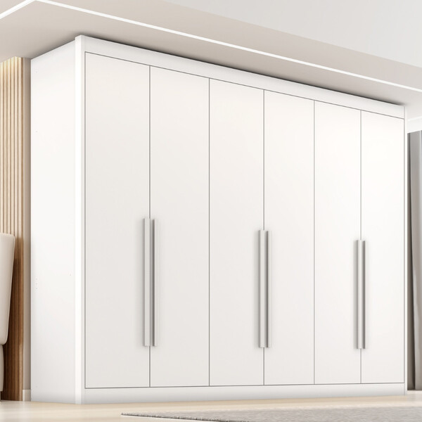 Guarda Roupa Casal 6 Portas Em Mdf Colossal Zanzini