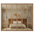 Guarda Roupa Casal 6 Portas Espelho 4 Gavetas Marrom Reflecta