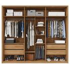 Guarda Roupa Casal 6 Portas Espelho 4 Gavetas Marrom Reflecta