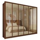 Guarda Roupa Casal 6 Portas Espelho 6 Gavetas Marrom Reflecta