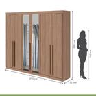 Guarda-roupa Casal 6 Portas Espelho Castellaro Carvalho