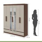 Guarda-roupa Casal 6 Portas Espelho Zeus Imbuia/off White