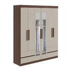 Guarda-roupa Casal 6 Portas Espelho Zeus Imbuia/off White
