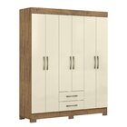 Guarda-roupa Casal 6 Portas Estonia Ipê Tex/off White