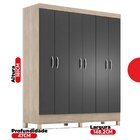 Guarda-roupa Casal 6 Portas Falco Yescasa Avena/grafito
