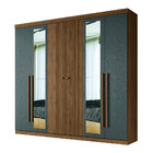 Guarda Roupa Casal 6 Portas Flex Com Espelho Buriti Santos An