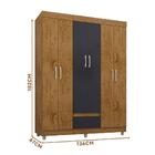Guarda Roupa Casal 6 Portas Freijó Carbono 620-98 Araplac