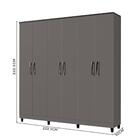 Guarda Roupa Casal 6 Portas Grafite Delta Fênix