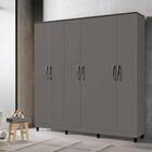 Guarda Roupa Casal 6 Portas Grafite Delta Fênix