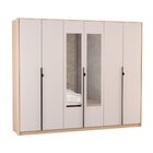 Guarda Roupa Casal 6 Portas Hefesto Com Espelho Carvalho Natu