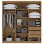 Guarda-roupa Casal 6 Portas Jazz- Lopas - Amendoa Clean/ Off