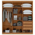 Guarda-roupa Casal 6 Portas Jazz- Lopas - Imbuia Clean/off Wh