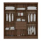Guarda Roupa Casal 6 Portas Lauana Ébano Off White