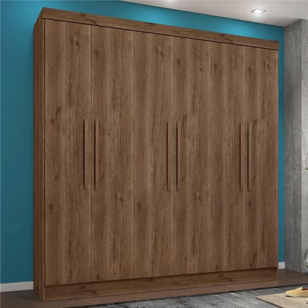 Guarda Roupa Casal 6 Portas Lauana Ébano Rústico