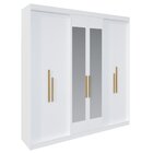 Guarda Roupa Casal 6 Portas Lugano Com Espelho Branco