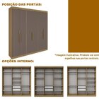 Guarda Roupa Casal 6 Portas Lugano Com Espelho Cedro/fendi