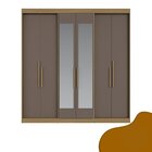 Guarda Roupa Casal 6 Portas Lugano Com Espelho Cedro/fendi