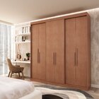 Guarda Roupa Casal 6 Portas Lugano Mdf Carvalho Vermont