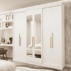 Guarda Roupa Casal 6 Portas Lugano Mdf Com Espelho Branco Árt