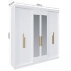 Guarda Roupa Casal 6 Portas Lugano Mdf Com Espelho Branco Árt