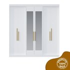 Guarda Roupa Casal 6 Portas Lugano Mdf Com Espelho Branco Árt