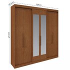 Guarda Roupa Casal 6 Portas Lugano Mdf Com Espelho Carvalho V