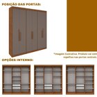 Guarda Roupa Casal 6 Portas Lugano Mdf Com Espelho Carvalho V