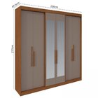 Guarda Roupa Casal 6 Portas Lugano Mdf Com Espelho Carvalho V