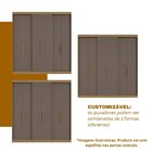 Guarda Roupa Casal 6 Portas Lugano Mdf Com Espelho Cedro/fendi