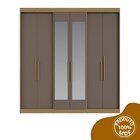 Guarda Roupa Casal 6 Portas Lugano Mdf Com Espelho Cedro/fendi