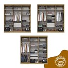 Guarda Roupa Casal 6 Portas Lugano Mdf Com Espelho Cedro/fendi